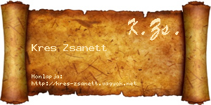 Kres Zsanett névjegykártya